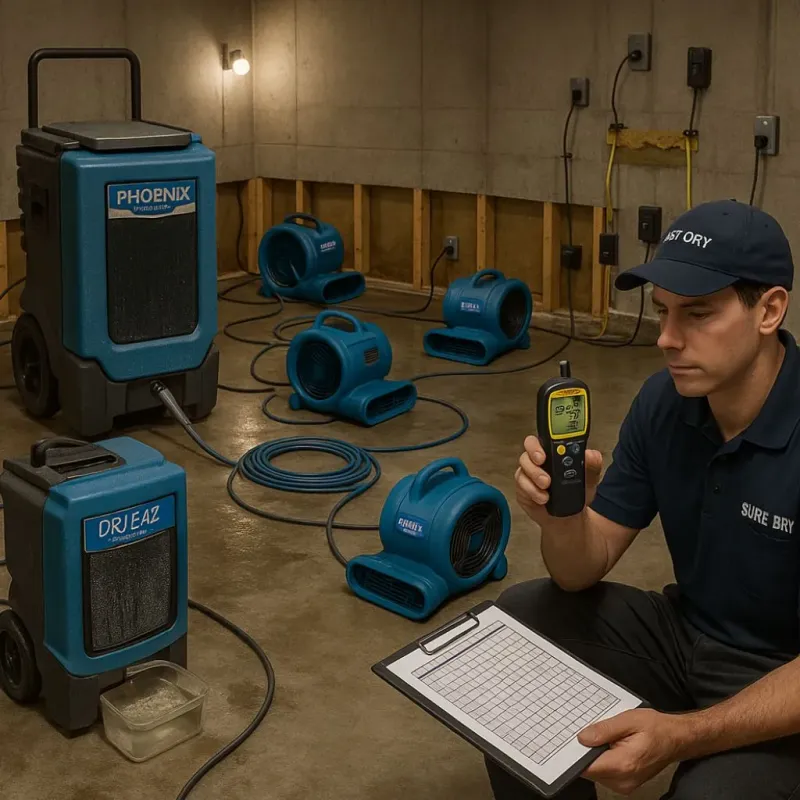 Structural Drying and Dehumidification process in Goldsby, OK